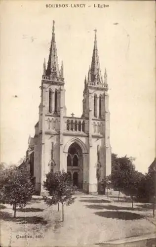 Ak Bourbon Lancy Saône et Loire, Kirche