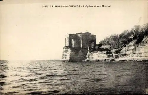 Ak Talmont sur Gironde Charente Maritime, L'Eglise et son Rocher