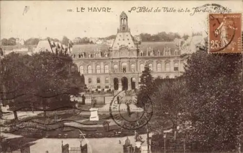 Ak Le Havre Seine Maritime, Hotel de Ville, Jardin