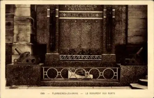 Ak Plombières les Bains Lothringen Vosges, Kriegerdenkmal