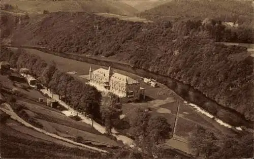 Ak La Roche en Ardenne Wallonien Luxemburg, l'Ourthe et le Grand Hotel des Bains