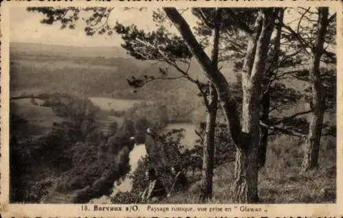 Ak Barvaux Wallonien Luxemburg, Paysage rustique, vue prise en Glawan