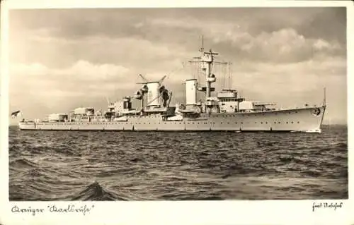 Ak Deutsches Kriegsschiff, Kleiner Kreuzer Karlsruhe, Reichsmarine