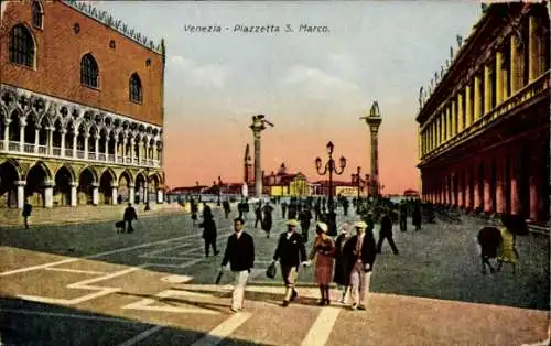 Ak Venezia Venedig Veneto, Piazza S. Marco, Säulen