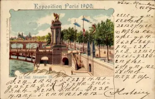 Ak Paris, Exposition Universelle de 1900, Pont Alexandre III.