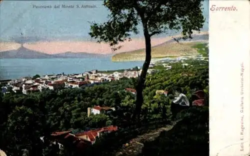 Ak Sorrento Campania, Panorama, Bucht, Monte S. Antonio