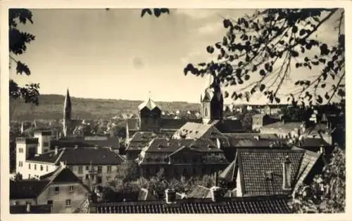 Ak Karlovy Vary Karlsbad Stadt, Teilansicht, Kirche