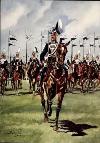 Künstler Ak Döbrich Steglitz, 1. Garde-Ulanen-Regiment
