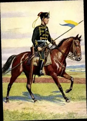 Künstler Ak Hosse, Braunschweigisches Husaren-Regiment Nr. 17