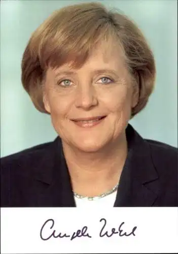 Ak Politikerin Angela Merkel, Bundeskanzlerin, Portrait, Autogramm