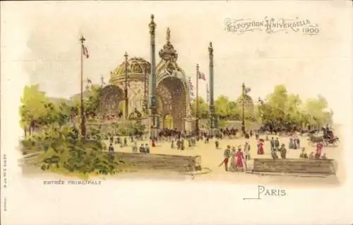 Litho Paris, Exposition Universelle 1900, Entree principale