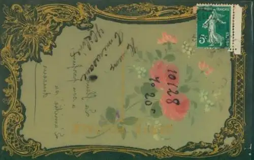 Zelluloid Ak Blumenstrauß, Kitsch