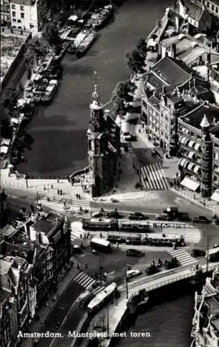 Ak Amsterdam Nordholland Niederlande, Muntplein met toren