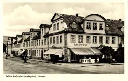 Ak Bad Karlshafen an der Weser, Weserstraße, Geschäftshaus Wilh. Friedrich, Eis, Reiseandenken