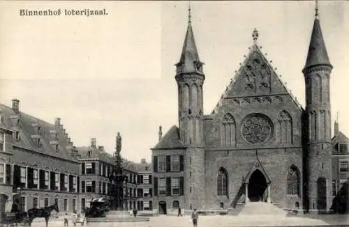 Ak Rotterdam Südholland Niederlande, Binnenhof loterijzaal