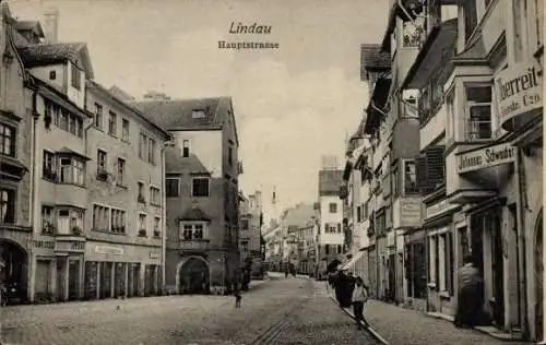 Ak Lindau am Bodensee Schwaben, Hauptstraße