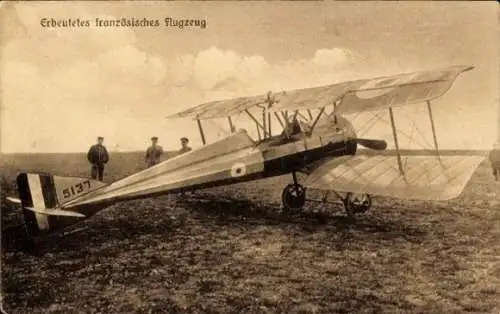 Ak Erbeutetes französisches Flugzeug, I WK