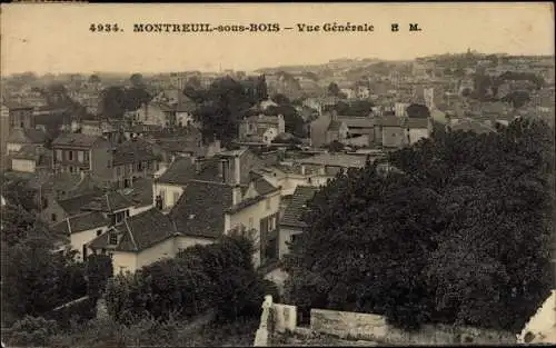 Ak Montreuil sous Bois Seine-Saint-Denis, Vue Générale