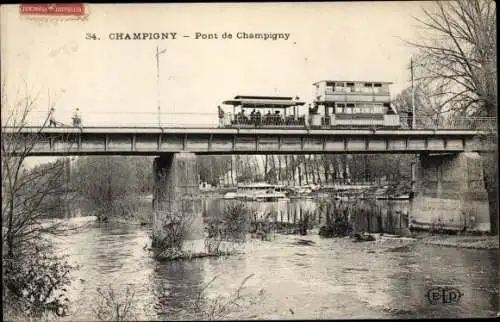 Ak Champigny sur Marne Val de Marne, Le Pont