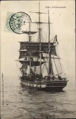 Ak Segelschiff auf offenem Meer