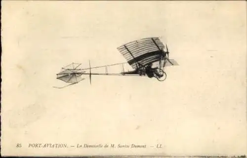 Ak Port-Aviation, La Demoiselle von Herrn Santos Dumont