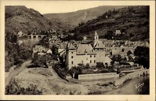 Ak Entraygues sur Truyère Aveyron, Vue panoramique