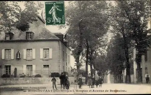 Ak Moncoutant Deux Sèvres, L'Hospice et Avenue de Bressuire