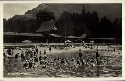 Ak Weggis Kanton Luzern, Strandbad