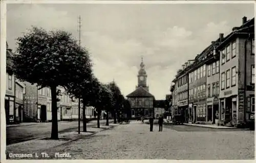 Ak Greußen in Thüringen, Marktplatz