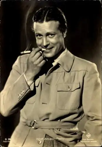 Ak Schauspieler Wolf Albach Retty, Portrait mit Zigarette, Ross G 58