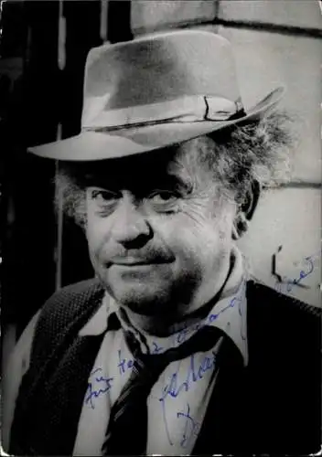 Ak Schauspieler Gerhard Wollner, Portrait, Hut, Autogramm