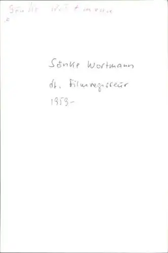 Ak Schauspieler Sönke Wortmann, Portrait, Autogramm