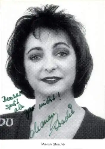 Ak Schauspielerin Manon Strache, Portrait, Autogramm