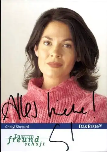 Ak Schauspielerin Cheryl Shepard, Portrait, Autogramm, TV Serie In aller Freundschaft, Das Erste