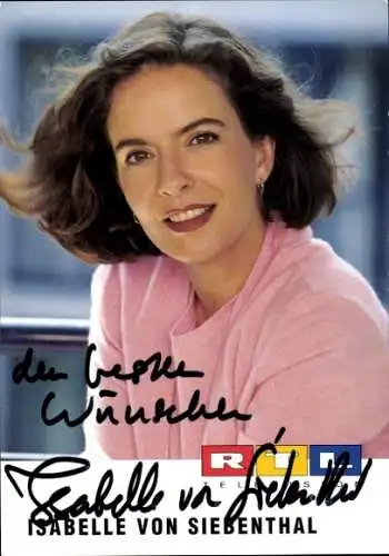 Ak Schauspielerin Isabell von Siebenthal, Portrait, Autogramm, RTL