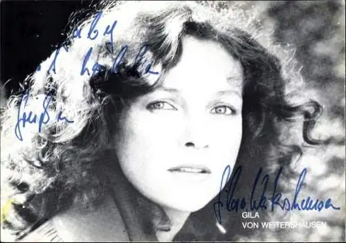 Ak Schauspieler Gila von Weitershausen, Portrait, Autogramm