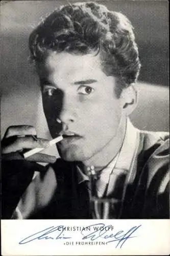 Ak Schauspieler Christian Wolff, Portrait, Autogramm, Zigarette