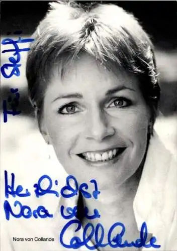 Ak Schauspielerin Nora von Collande, Portrait, Autogramm