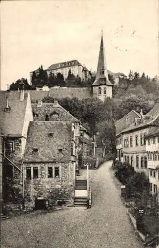 Ak Blankenburg Harz, Treppenaufgang, St. Bartholomäikirche, Markt