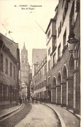 Ak Worms am Rhein, Hagenstraße