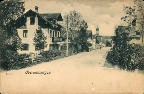 Ak Oberammergau in Oberbayern, Straße, Häuser