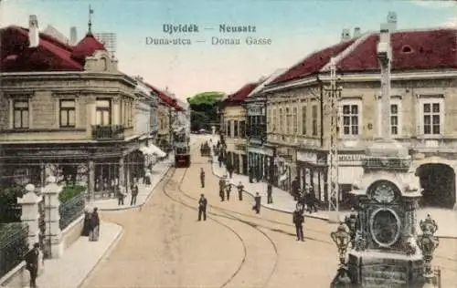 Ak Novi Sad Újvidék Neusatz Serbien, Donau-Gasse