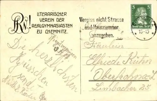 Studentika Ak Chemnitz, Literarischer Verein der Realgymnasiasten