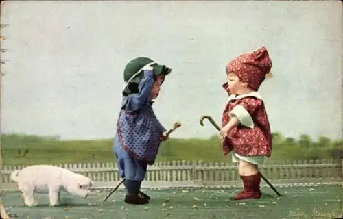 Ak Käthe Kruse Puppen, Begrüßung