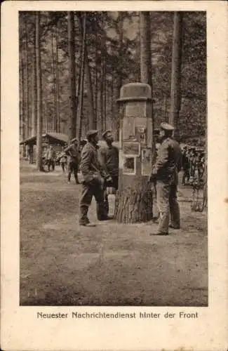 Ak Neuester Nachrichtendienst hinter der Front, Deutsche Soldaten, I. WK