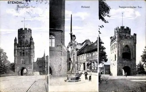 Ak Stendal in der Altmark, Roland, Tangermünder Tor, Genglinger Tor