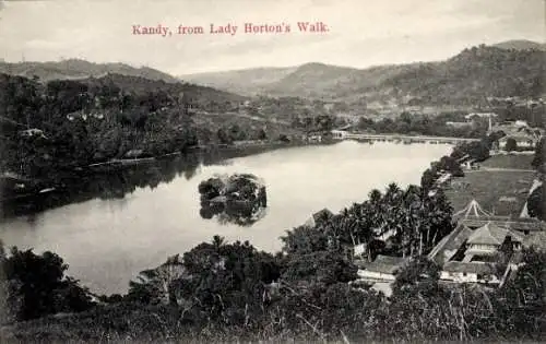 Ak Kandy Sri Lanka Ceylon, Blick von Lady Hortons Walk