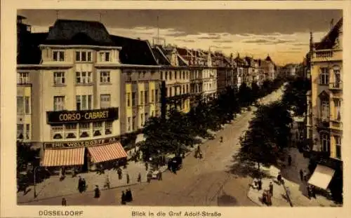 Ak Düsseldorf am Rhein, Blick in die Graf Adolf-Straße