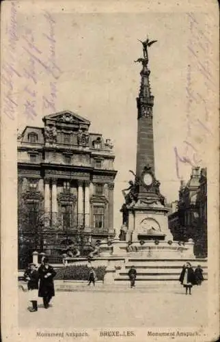 Ak Bruxelles Brüssel, Anspach Denkmal