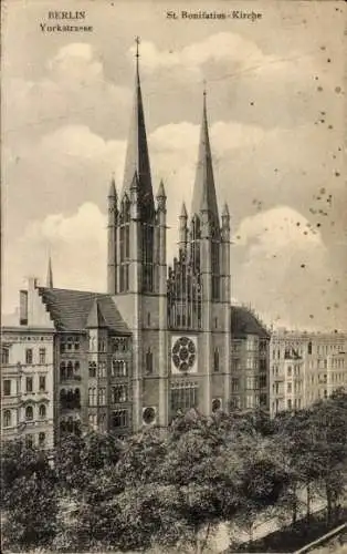 Ak Berlin Kreuzberg, Bonifatius-Kirche, Yorckstraße